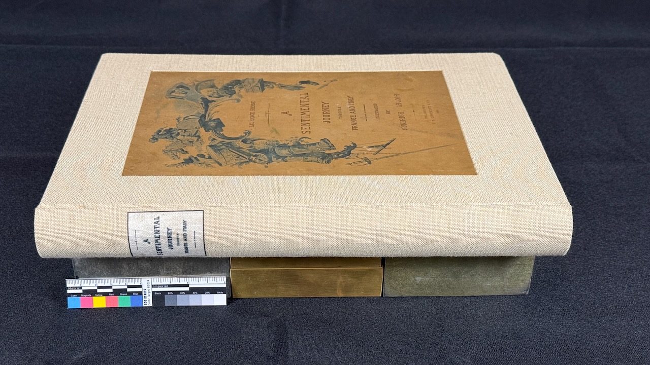 Stabilised cloth-bound volume after conservation treatment